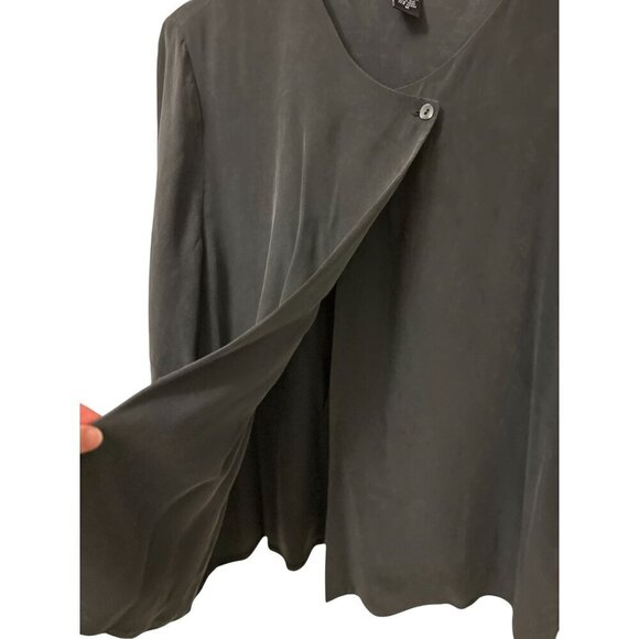 Eileen Fisher 100% Silk Cardigan in Charcoal Gray Size Med - Picture 4 of 6